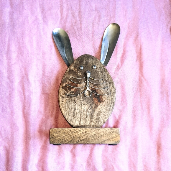 Wooden Home Decor Bunny Statue - Picture 2 of 6